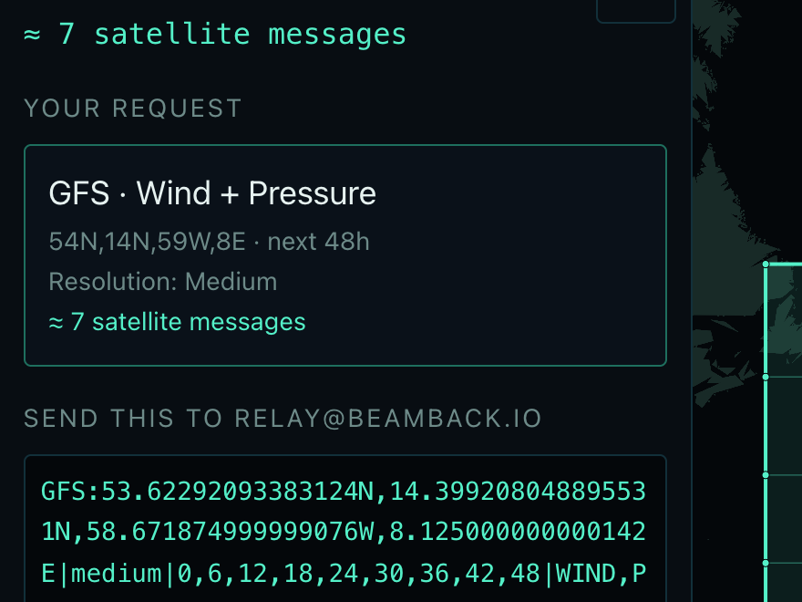 The compact request command with the satellite message estimate